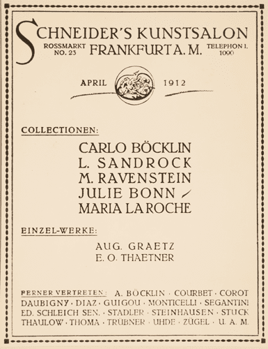 Ausstellung Carlo Böcklin u. a. 1912